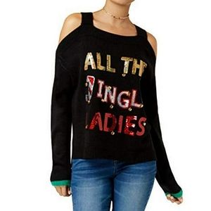 "All the Jingle Ladies" 🔔 Cold Shoulder Christmas Sweater